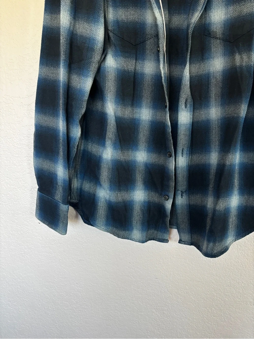 Banana Republic Blue Plaid Shirt size M